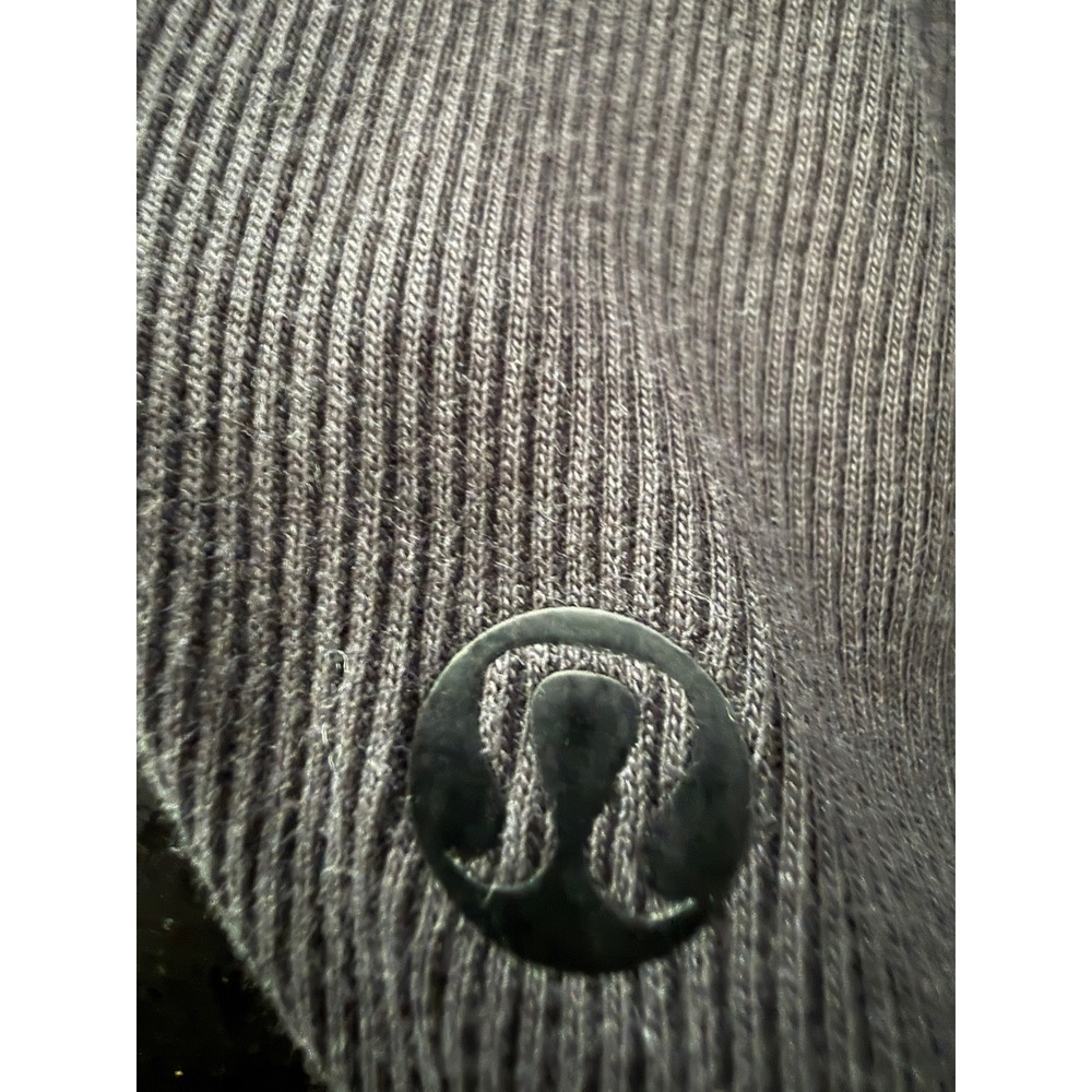 Lululemon Black Ribbed Racerback Tank Top Cutout Detail Athletic Women's - Picture 4 of 6